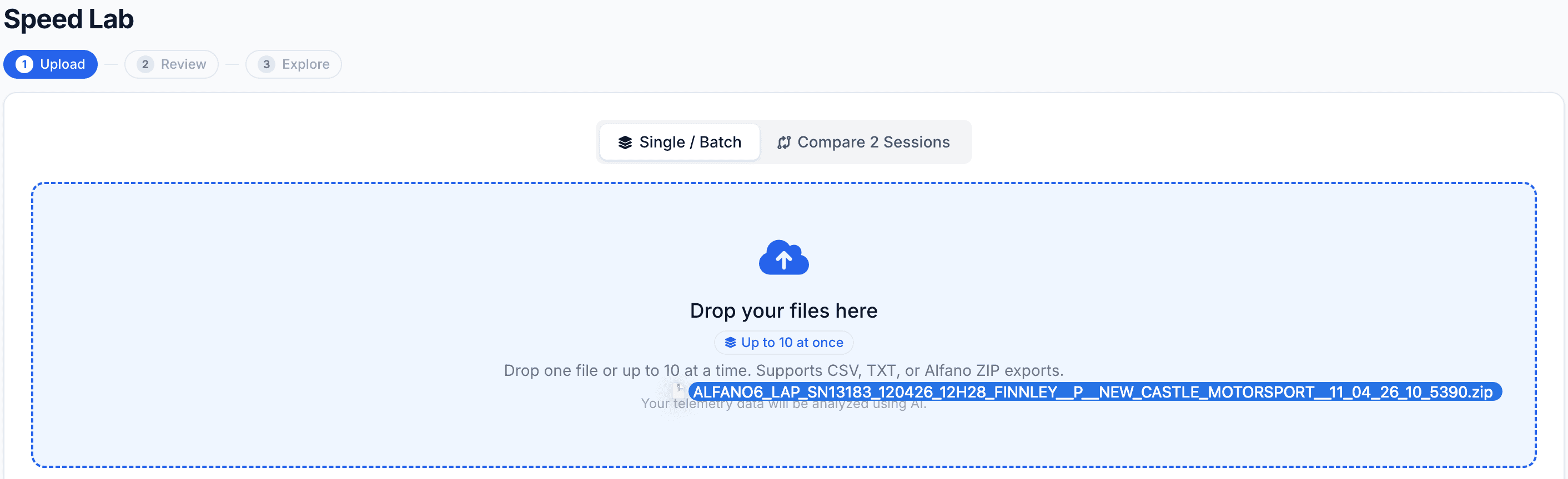 Drag and drop file upload interface